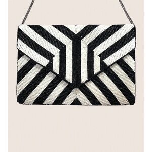 Black & White Beaded
Crossbody/Clutch